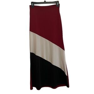 Finejo Biased Striped Modest Maxi Skirt Size Medium